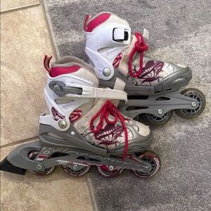 Kids Inline Skates with Pink and Gray Design
